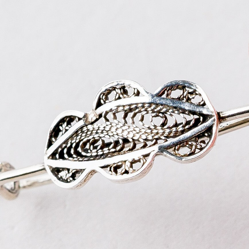 Silber Brosche filigran 2,8 cm 1,14 g6