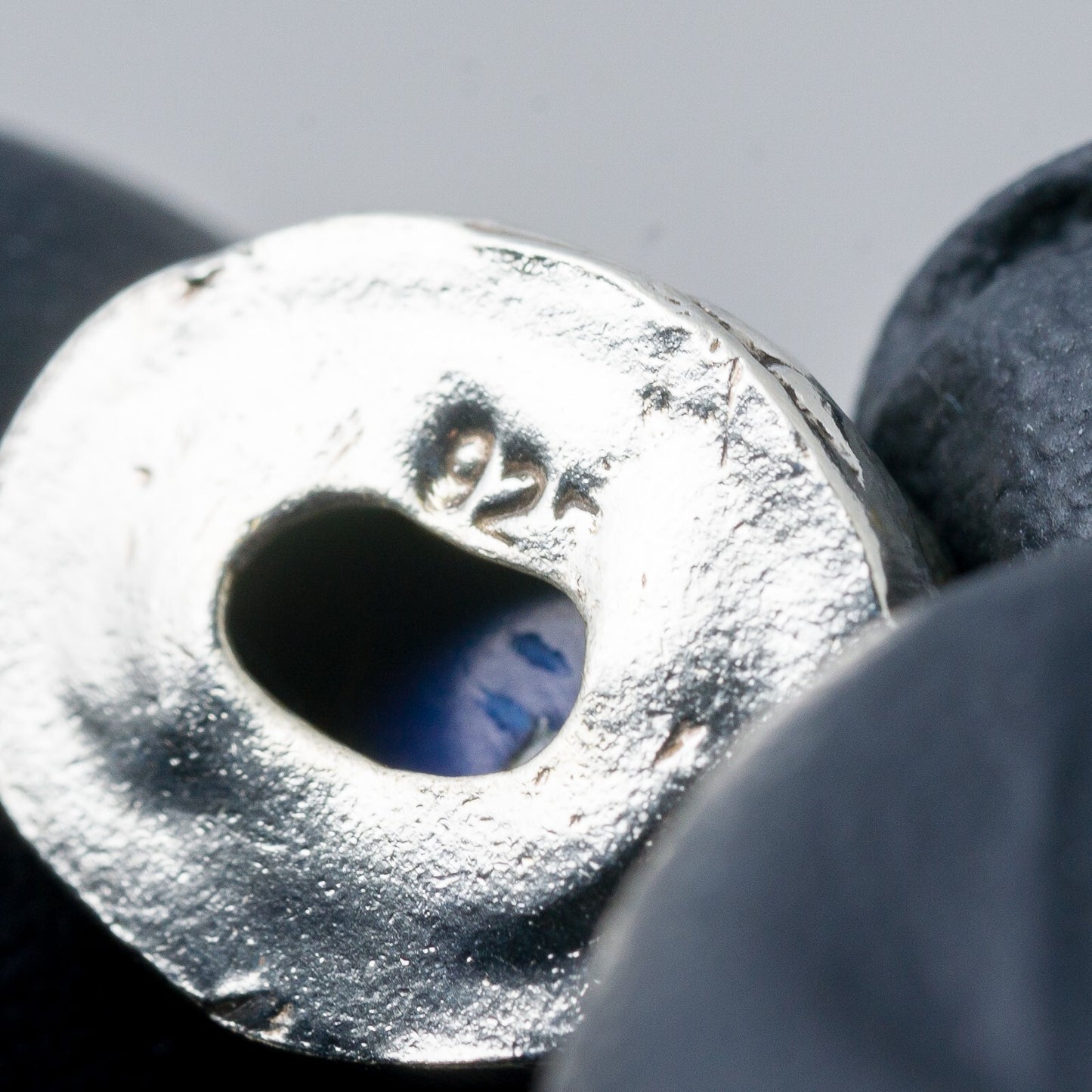 Anhänger 925 Silber Blauer Stein 2,1 cm 4,1 g6