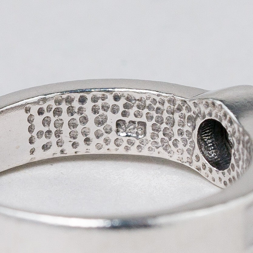 Silber Ring 925 Weißer Stein Größe 55 (17,5 mm Ø) 4,4 g7