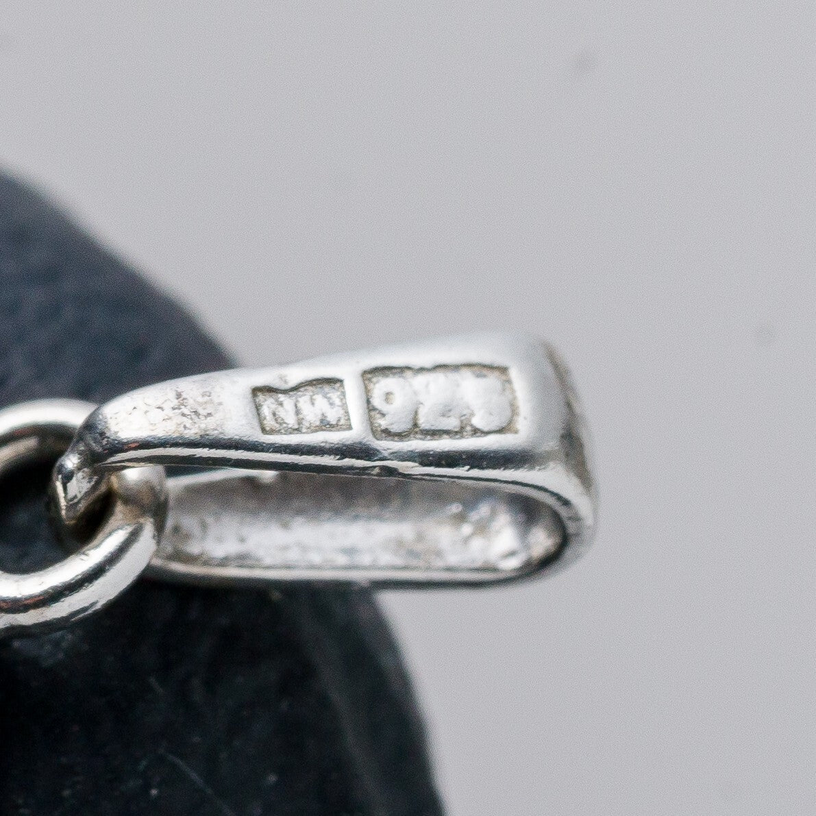 Anhänger 925 Silber Weißer Stein 1,5 cm 0,6 g6