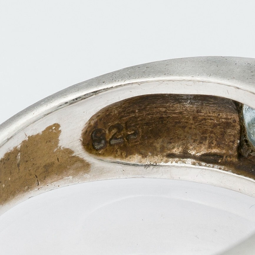 Silberring Blaue Steine 925er Silber 4,97 g Größe 51 (16,2 mm Ø)4