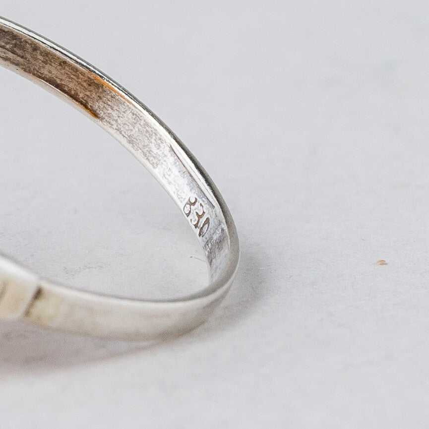 Silber Ring 830 Oranger Stein Größe 54 (17,2 mm Ø) 1,76 g5