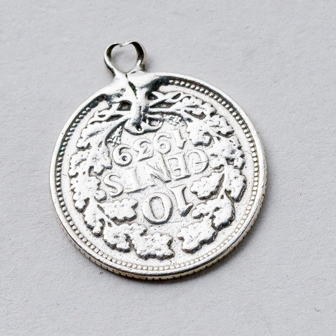 Anhänger Silber Münze Niederlande 10 Cents 1939 1,7 cm 1,38 g5