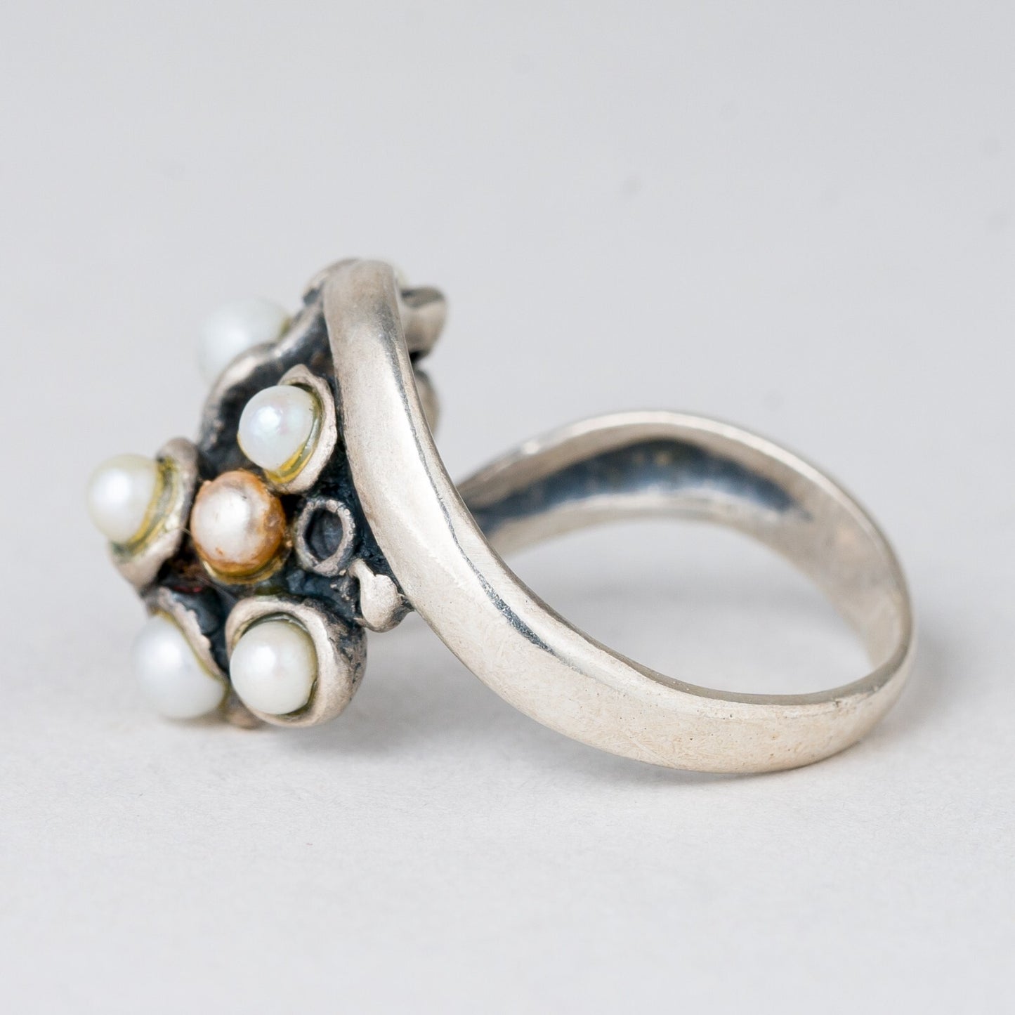Ring Perlen 4,6 g Silber Größe 54 (17,2 mm Ø)4