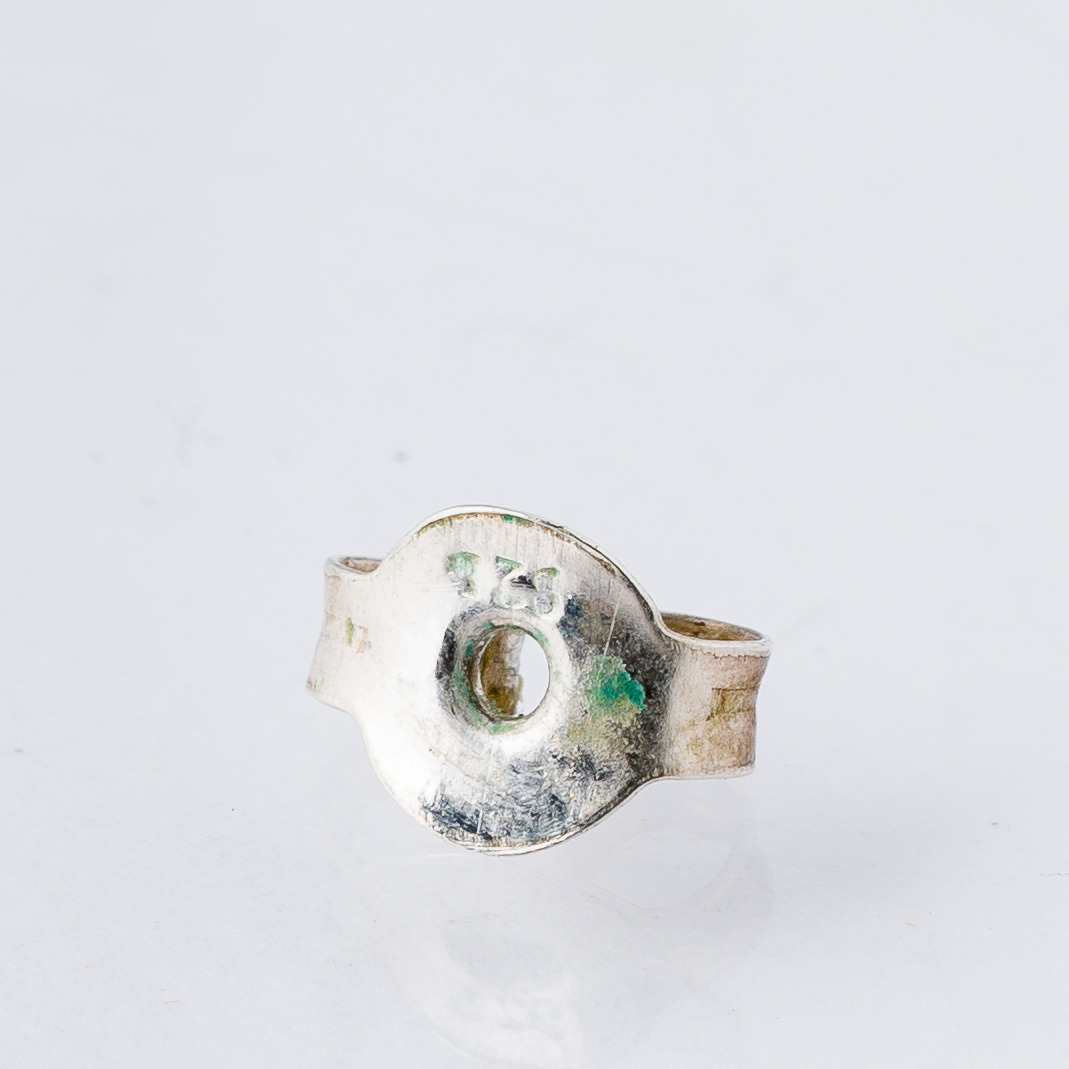 Einzelner Ohrring Ohrstecker Schwarzer Stein 925er Silber 2,23 g3