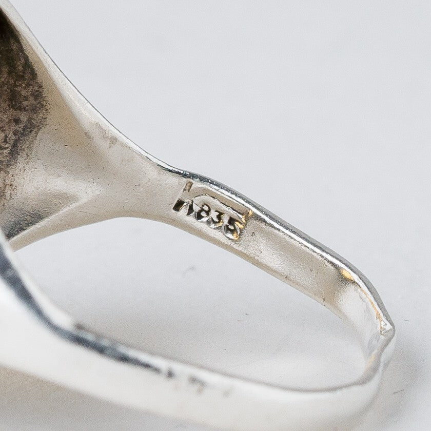 Silber Ring 835 Gelber Stein Größe 53 (16,8 mm Ø) 3,68 g5