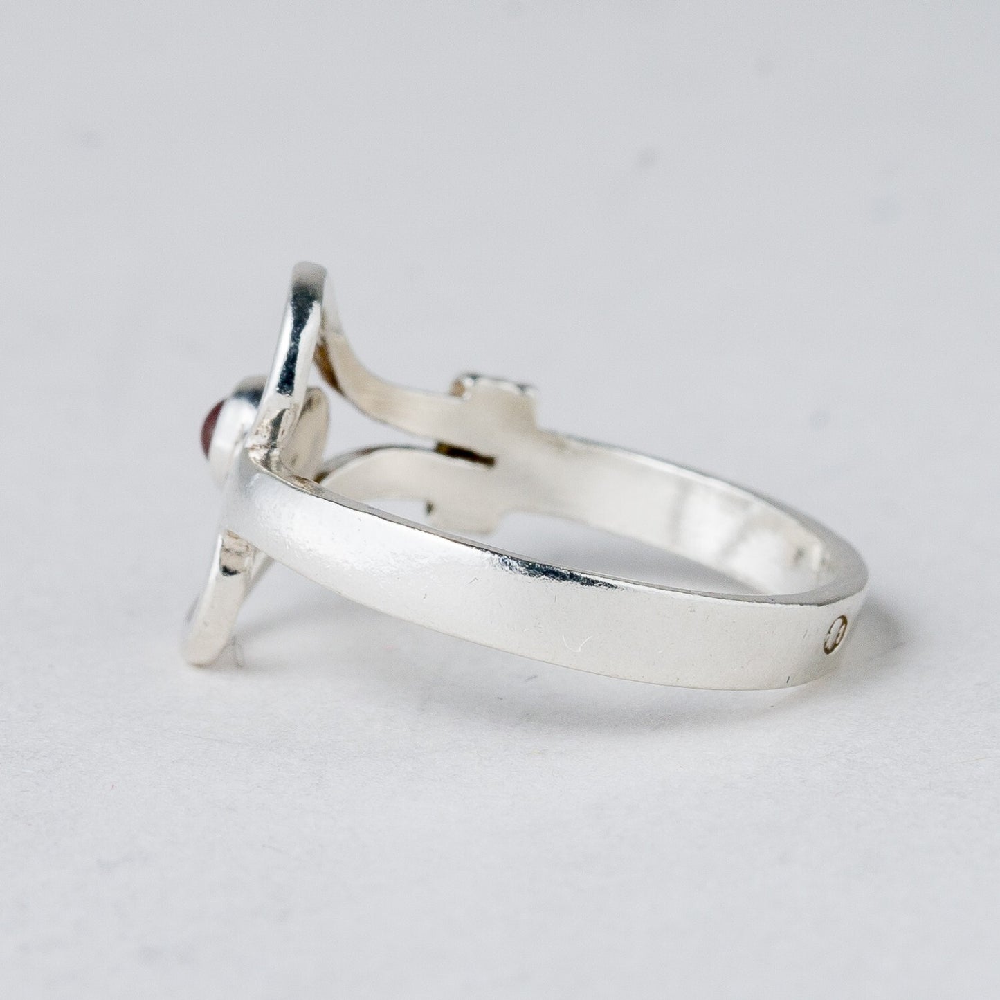 Silber Ring Brauner Stein Größe 52 (16,5 mm Ø) 2,15 g4