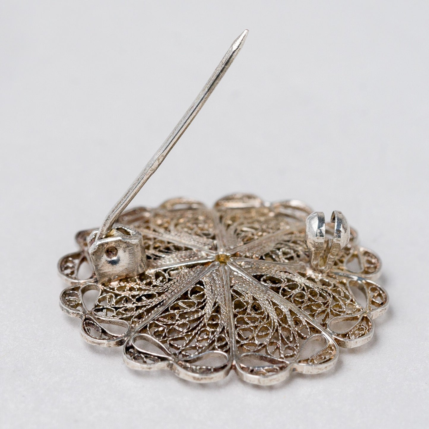Brosche Silber filigran 3 cm 4,3 g6