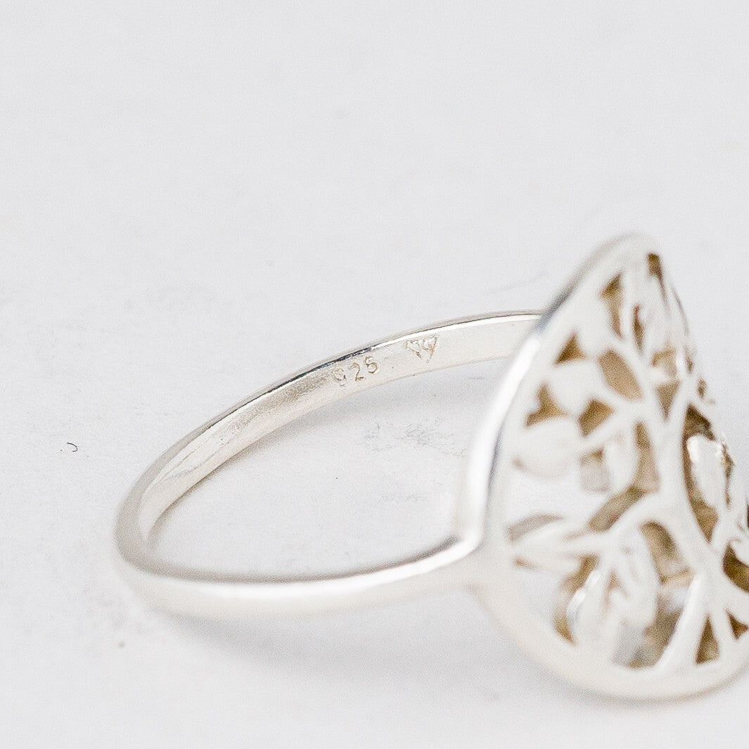 Silber Ring 54 (17,2 mm Ø) 925 Baum 2,23 g8