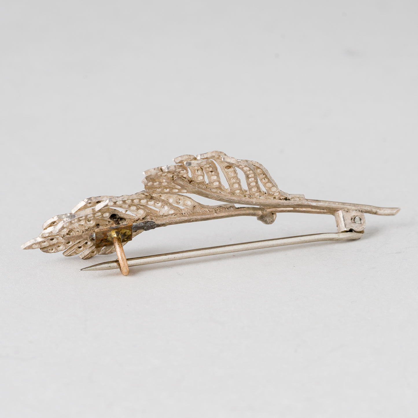 CNC: Brosche Blattform Silber 4,1 g 5 cm1