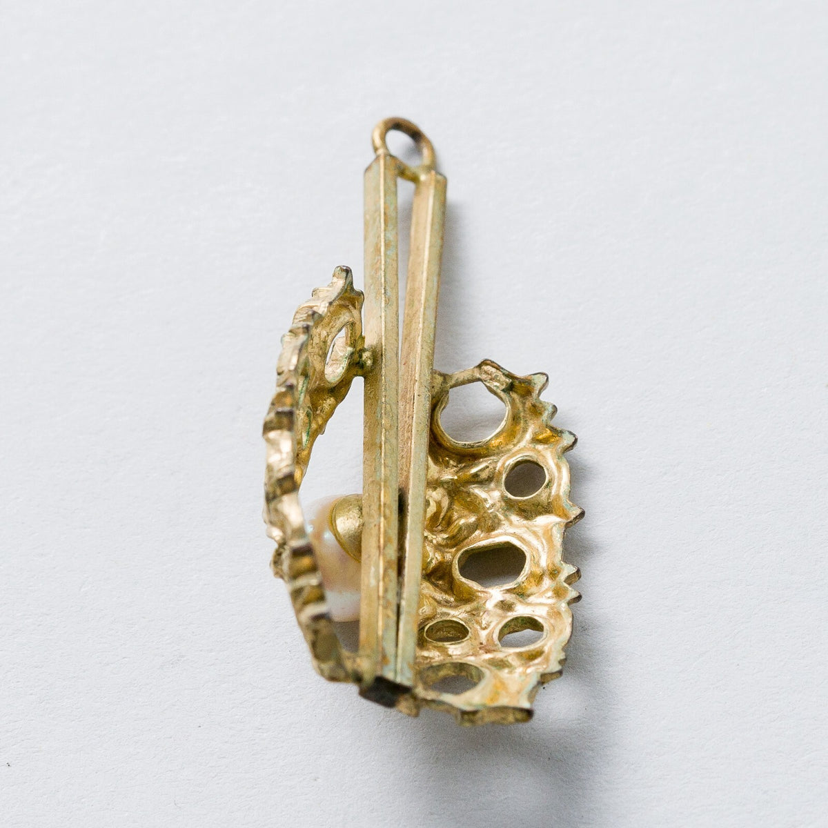 Anhänger Silber vergoldet Perle 3,6 cm 3,48 g6