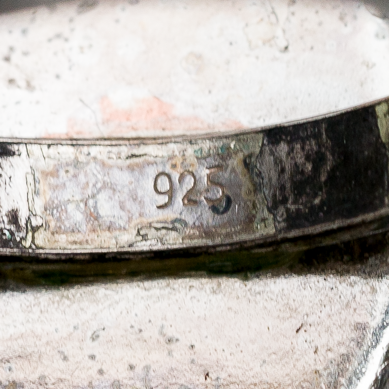 Ring Grüner Stein 5,97 g 925er Silber Größe flexibel3