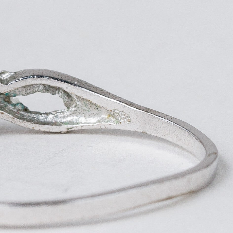 Silber Ring 835 Blaue Steine Größe 62 (19,7 mm Ø) 1,41 g5