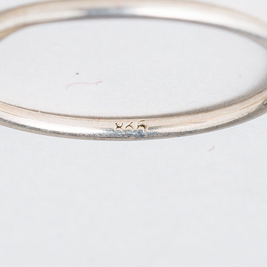 Silber Ring 835 Roter Stein Größe 53 (16,8 mm Ø) 0,82 g5