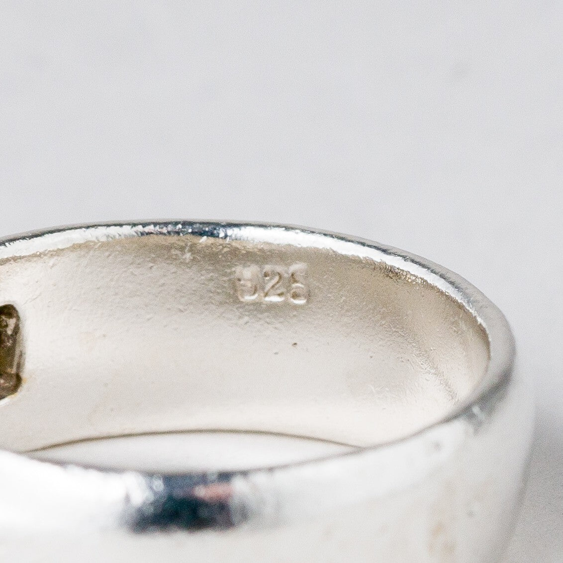 Silber Ring 925 Weißer Stein Größe 59 (18,8 mm Ø) 7,81 g7