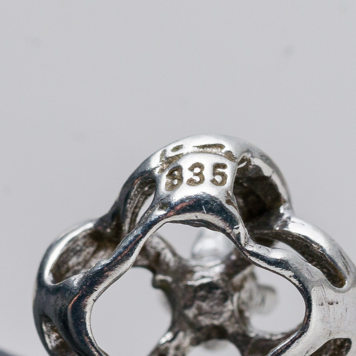 Anhänger 835 Silber Weißer Stein 1,7 cm 1,18 g7