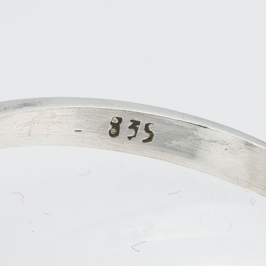 Silberring Weißer Stein 835er Silber 3,35 g Größe 62 (19,7 mm Ø)3