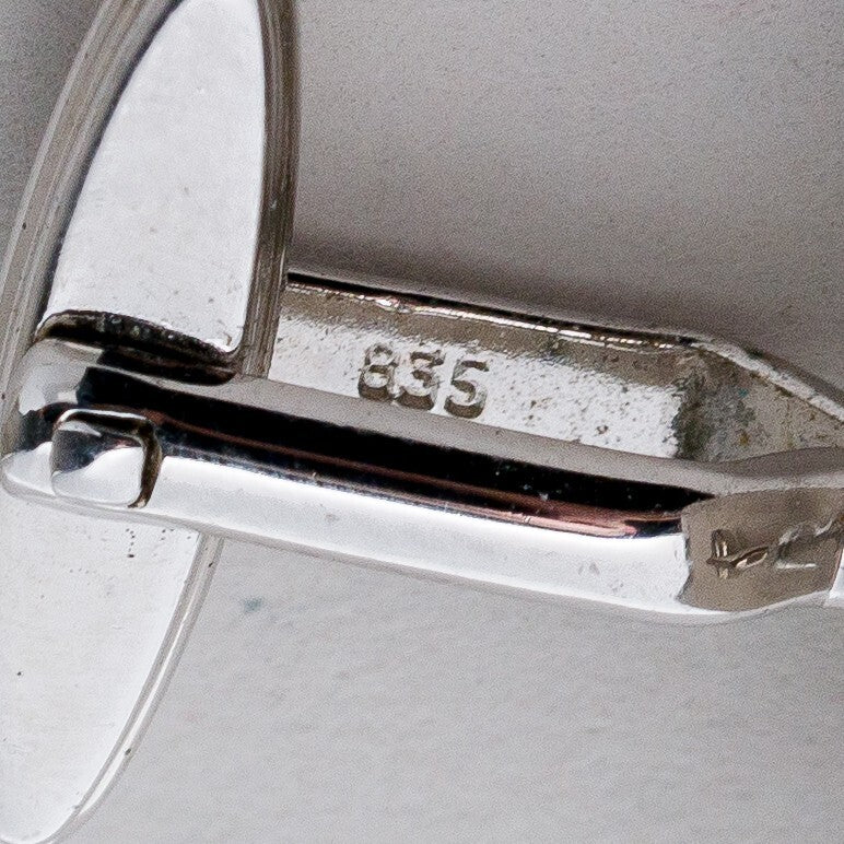 Silber Manschettenknöpfe 835 Roter Stein 16,25 g6