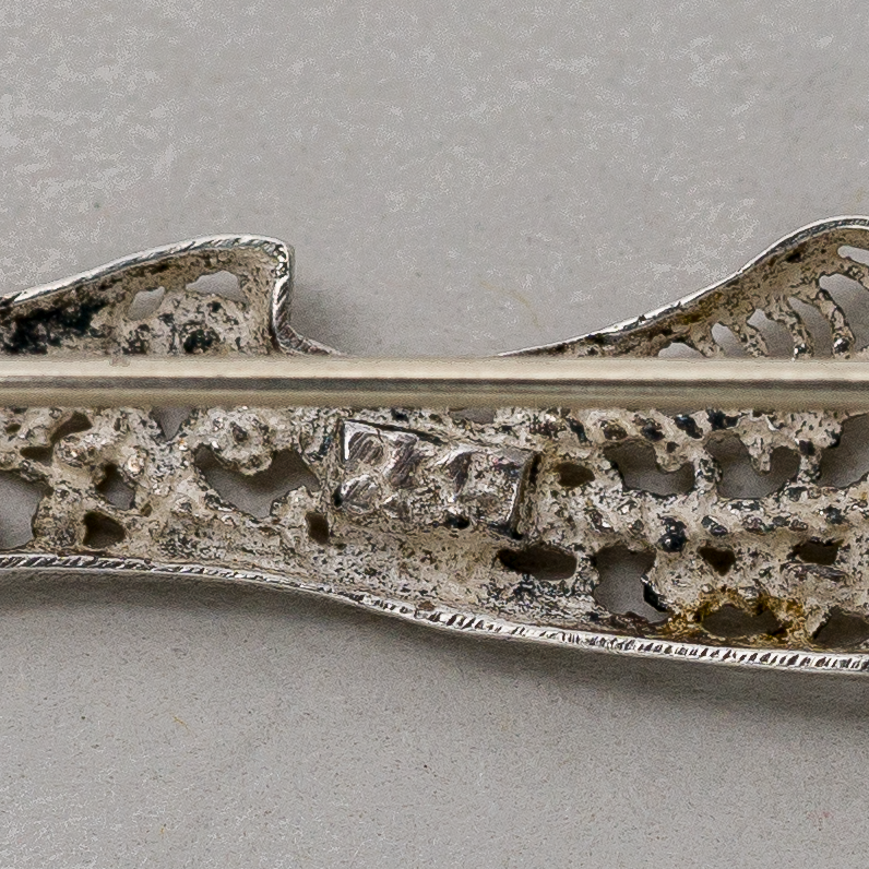 Brosche Schleife 835er Silber 1,62 g 4,5 cm2