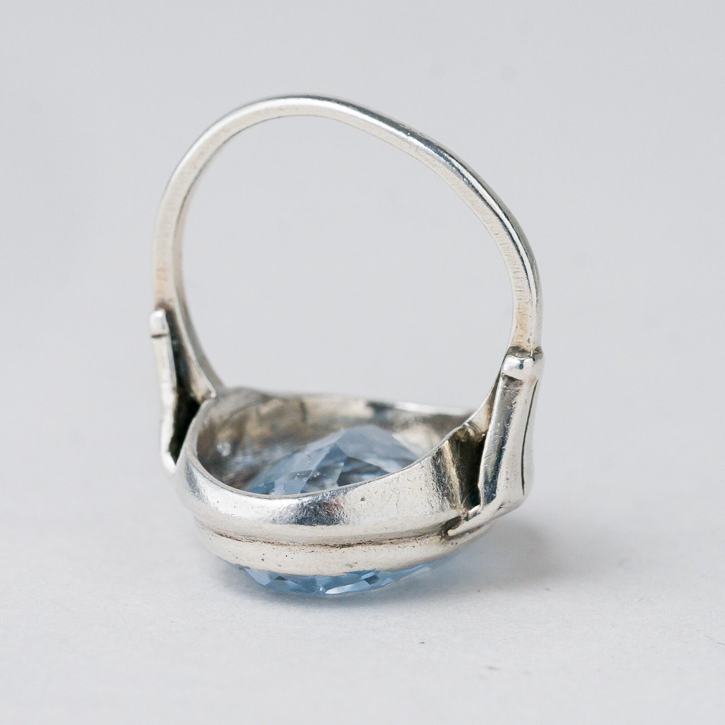 Ring Silber 835 Blauer Stein Größe 54 (17,2 mm Ø) 6,45 g8