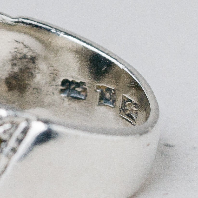 Silber Ring 925 Schwarzer Stein Größe 47 (15,0 mm Ø) 3,94 g7