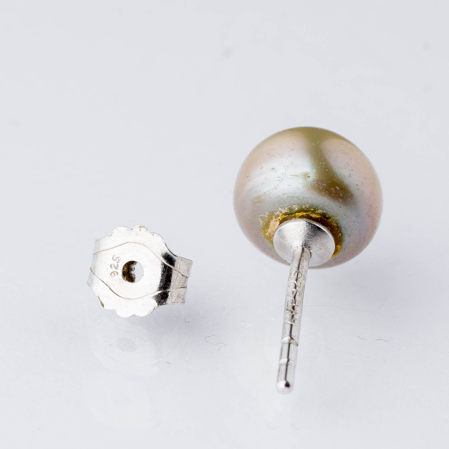 Einzelner Ohrring Ohrstecker Perle Silber 0,67 g5