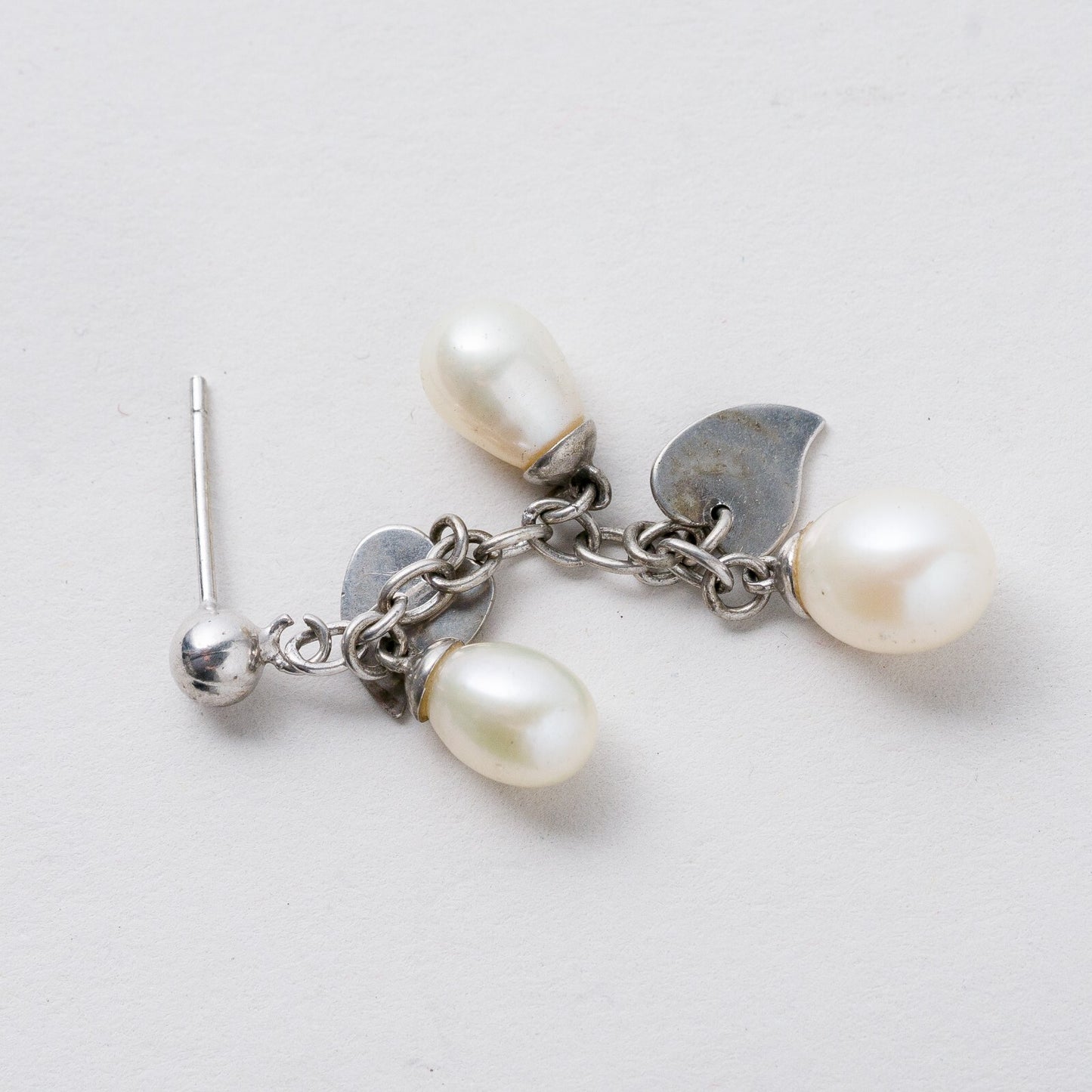 Einzelner Ohrring Hängeohrring Silber Perlen 2,76 g5