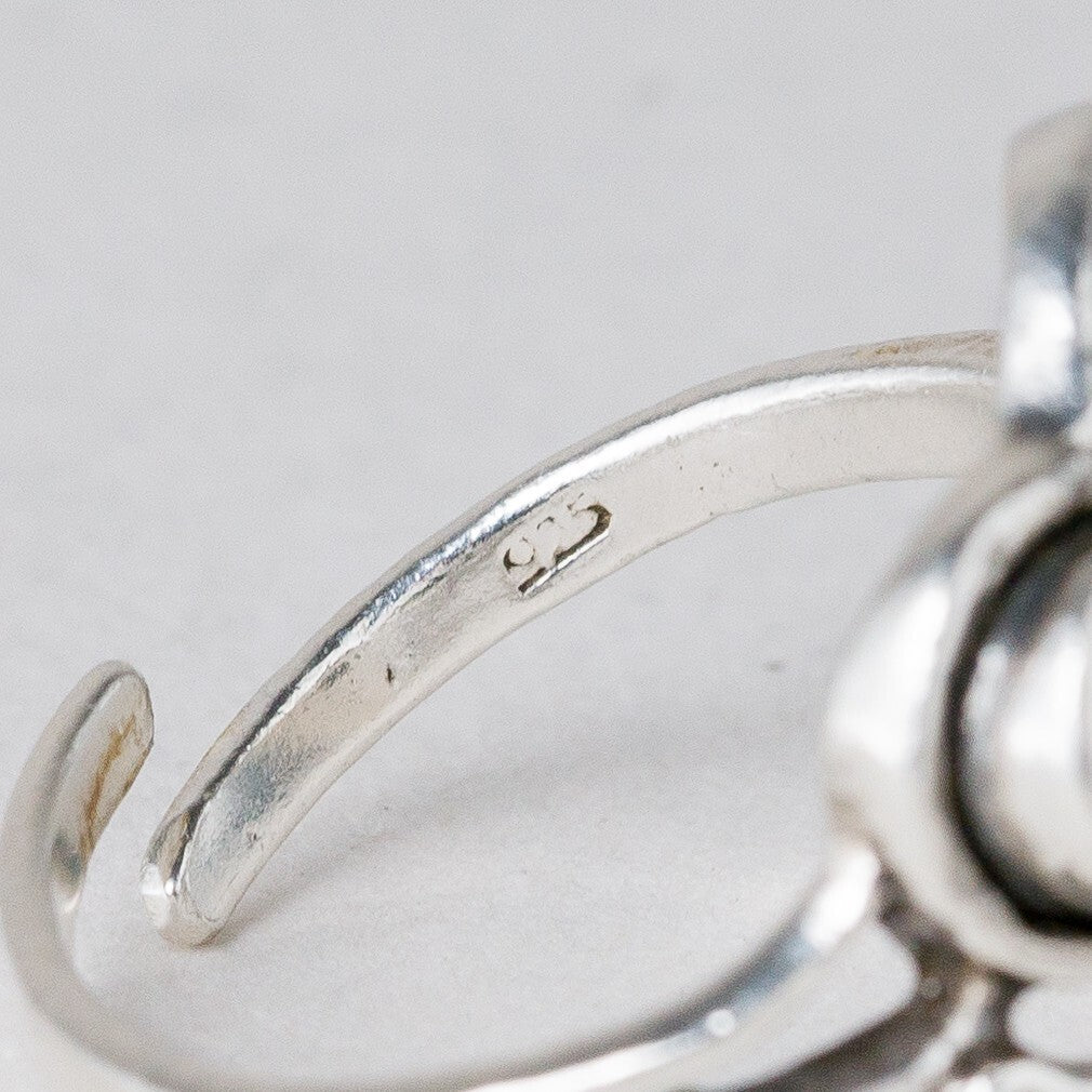 Silber Ring 925 Rot, Grün, Schwarz Größe flexibel ca. 55 4,83 g6