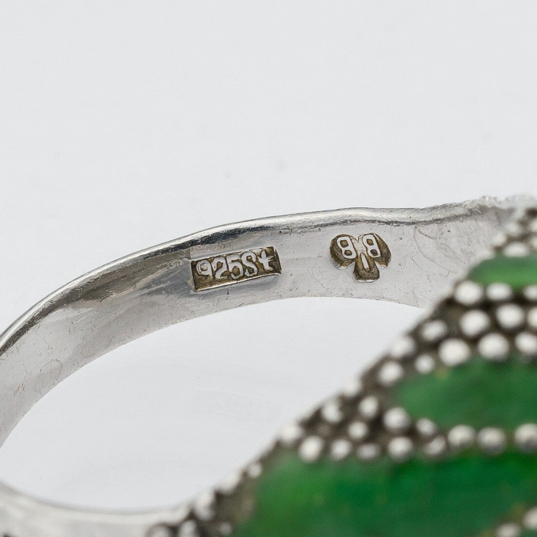 Silberring Grün 925er Silber 4,04 g Größe 54 (17,2 mm Ø)3