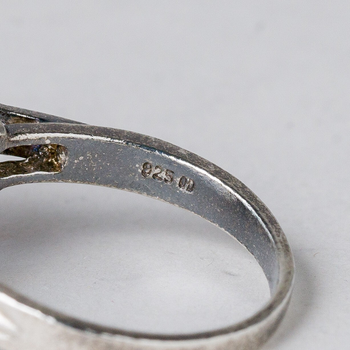Silber Ring 925 Bunter Stein Größe 60 (19,1 mm Ø) 7,13 g9