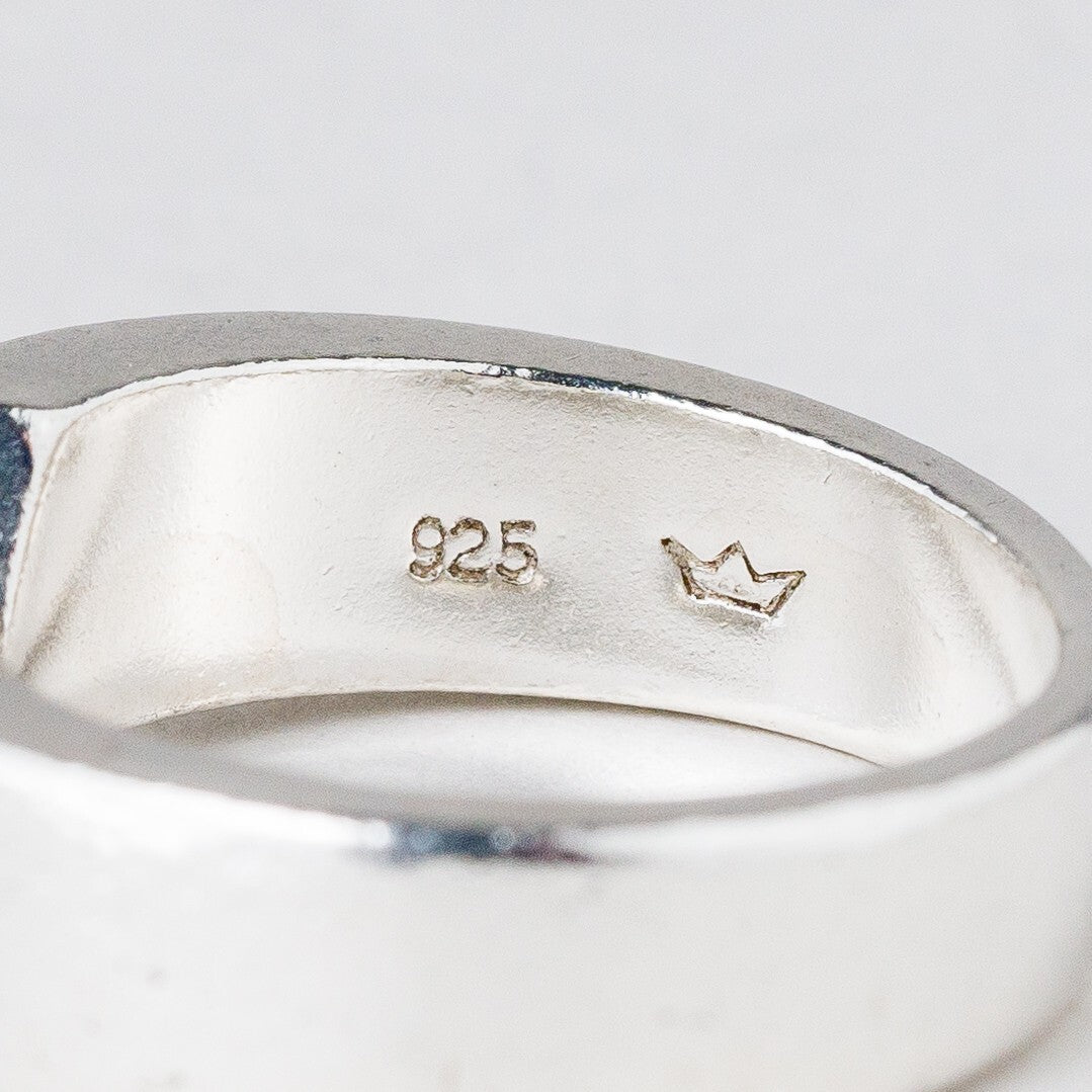 Silber Ring 925 Weißer Stein Größe 54 (17,2 mm Ø) 7,03 g6