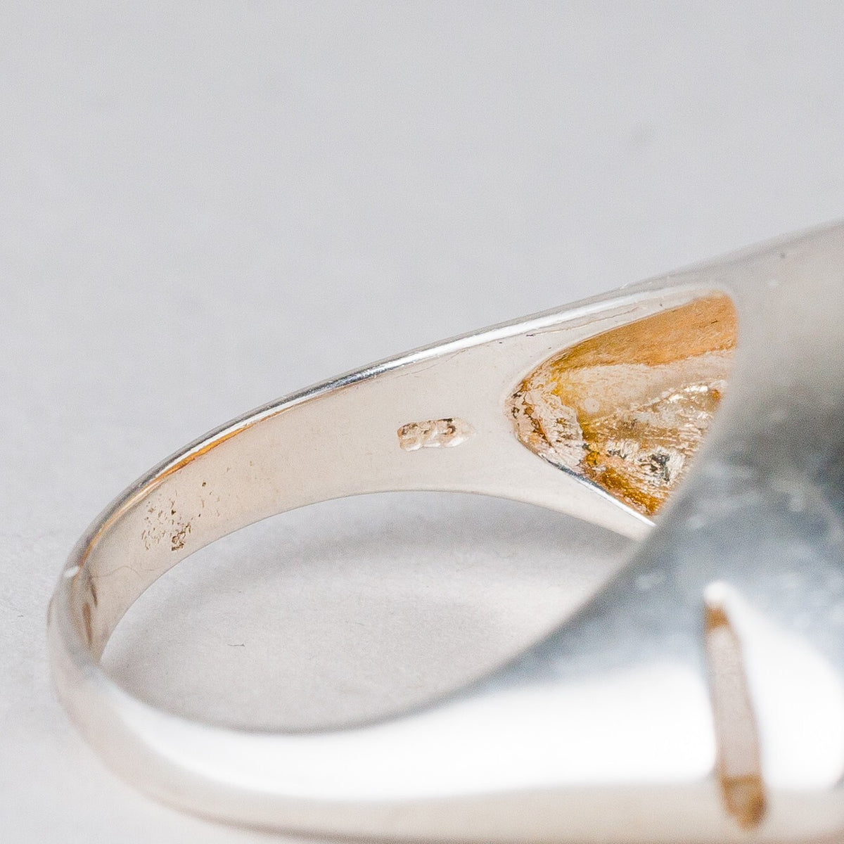 Silber Ring 925 Bernstein-Imitat Größe 57 (18,1 mm Ø) 5,47 g6