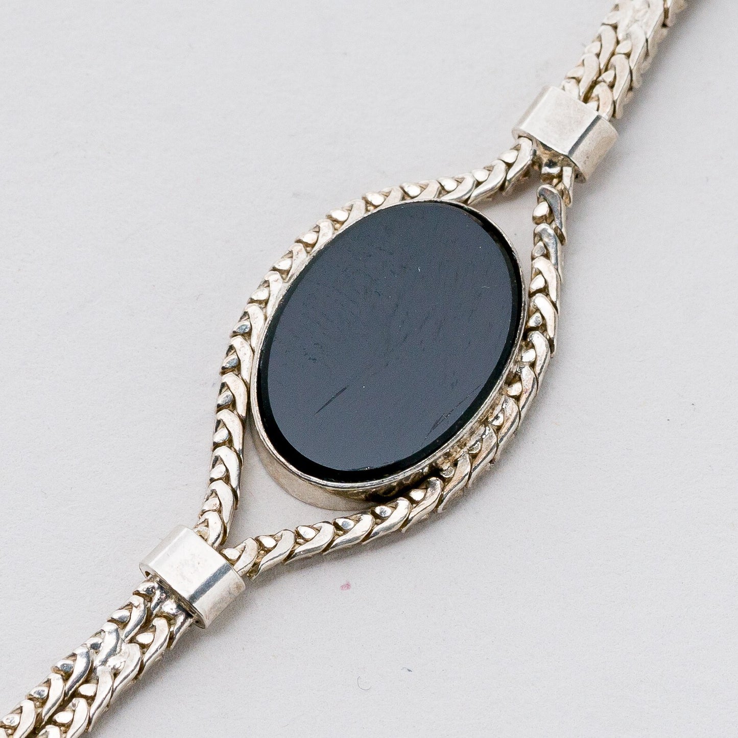Silber Armband 835 Schwarzer Stein 19 cm 9,33 g4