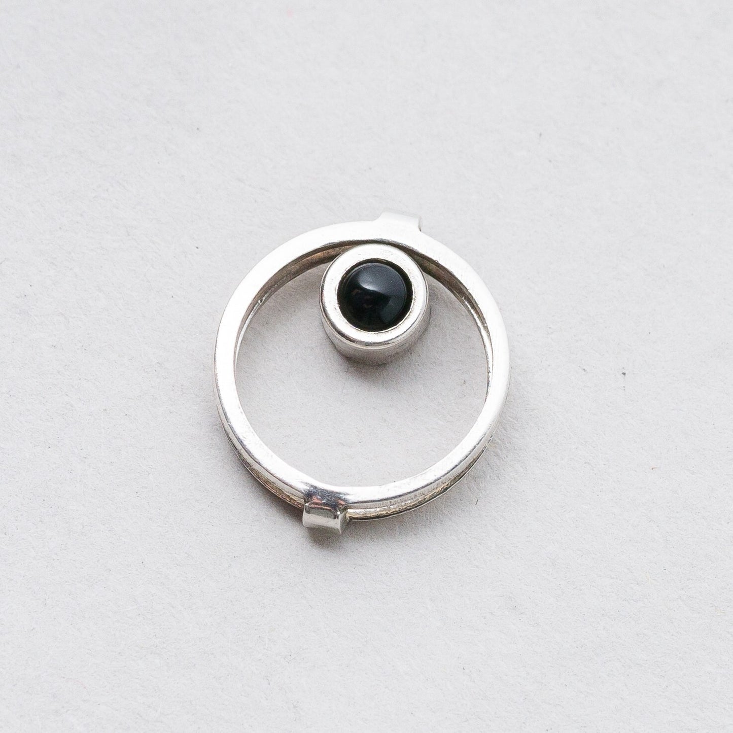 Silber Anhänger Kettenanhänger Schwarzer Stein 1 cm 0,55 g1