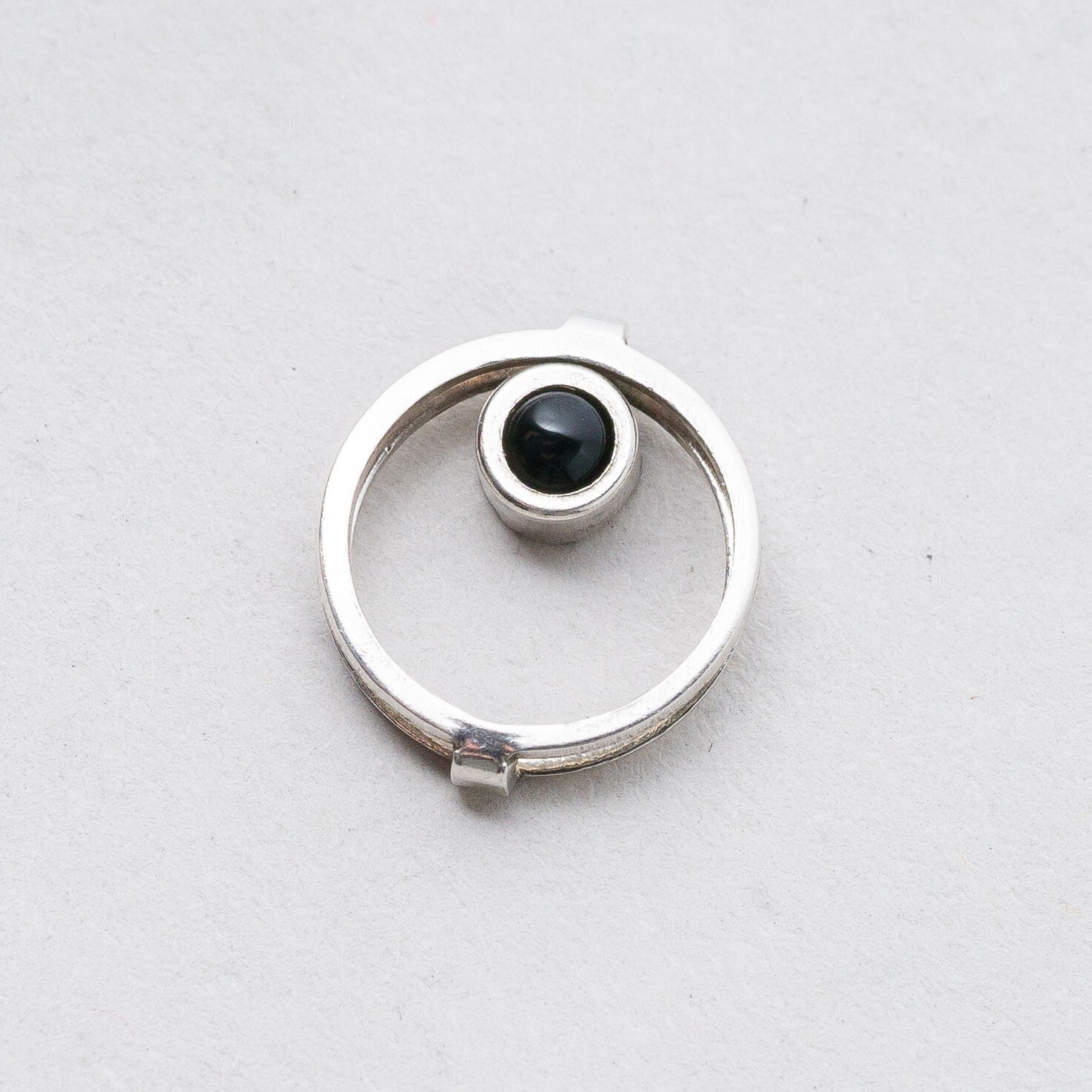 Silber Anhänger Kettenanhänger Schwarzer Stein 1 cm 0,55 g1