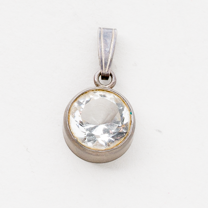 Anhänger Weißer Stein 925er Silber 2 g 2 cm0