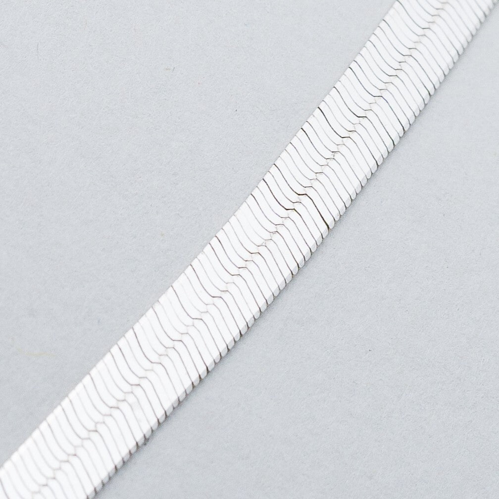 Silber Silberkette Halskette 40,5 cm 925 Flache Schlangenkette 9,48 g2