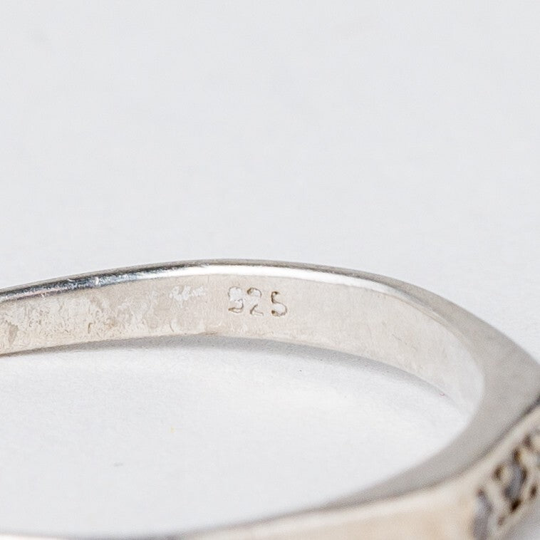Silber Ring 925 Weiße Steine Größe 56 (17,8 mm Ø) 1,13 g5