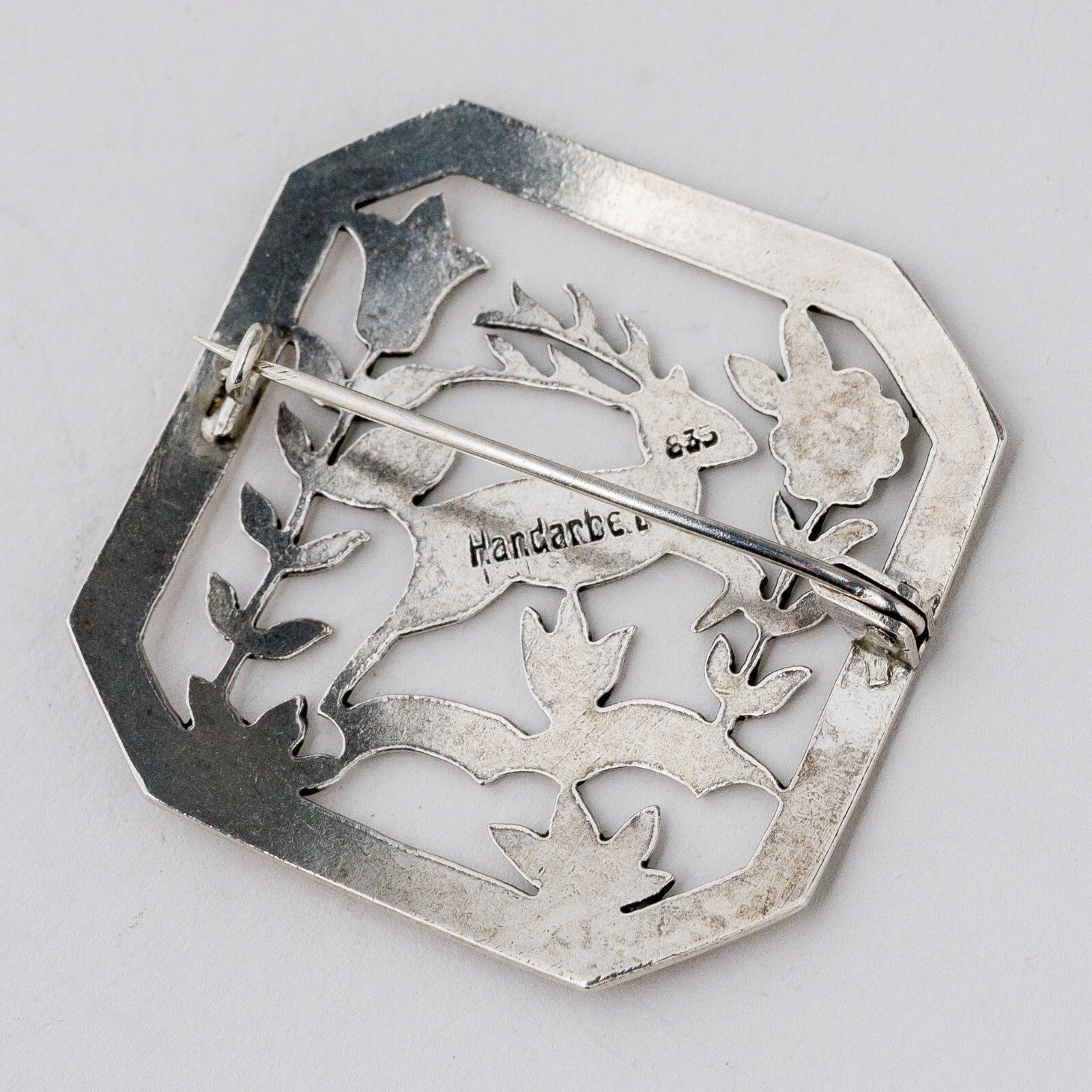 Silber Brosche 835 Hirsch 6,88 g1