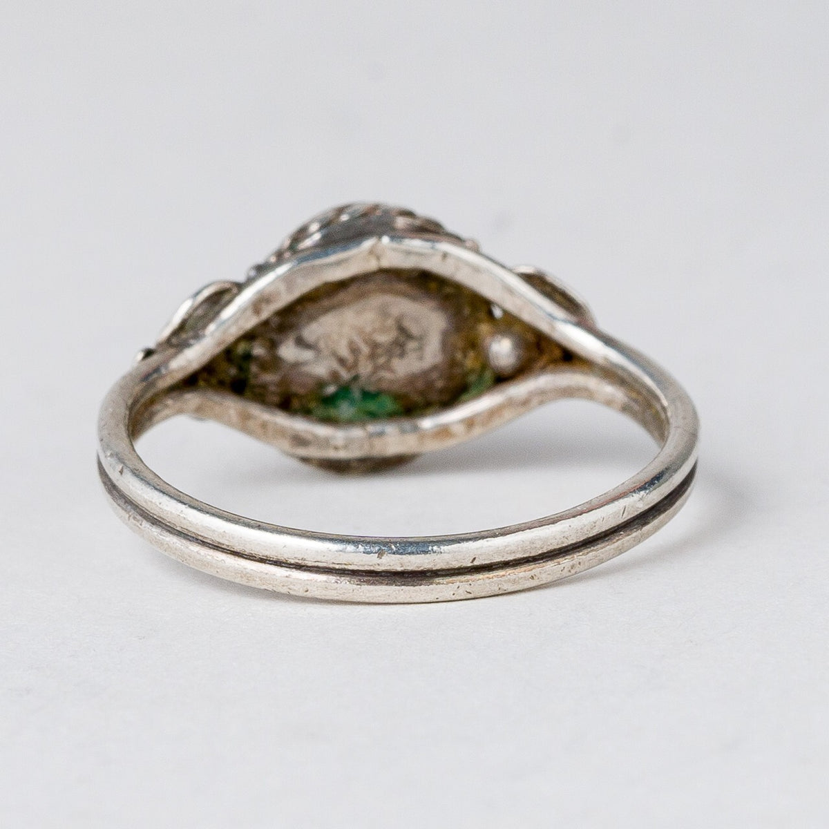 Silber Ring Weißer Stein Größe 50 (15,9 mm Ø) 2,06 g3