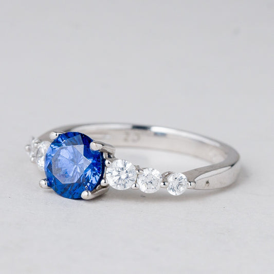 Ring Blauer Stein 2,65 g 925er Silber Größe 53 (16,8 mm Ø)0