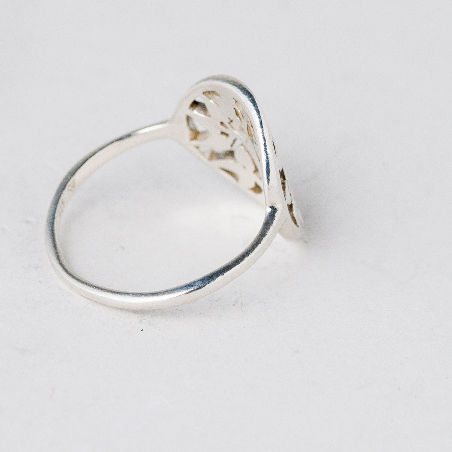 Silber Ring 54 (17,2 mm Ø) 925 Baum 2,23 g3