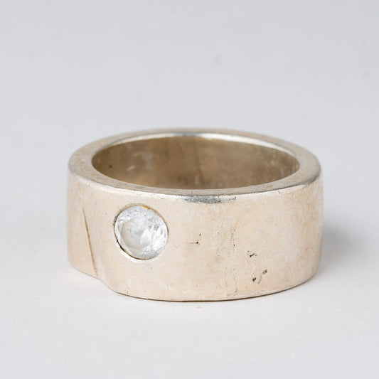 Ring Weißer Stein 12,56 g 925er Silber Größe 55 (17,5 mm Ø)0