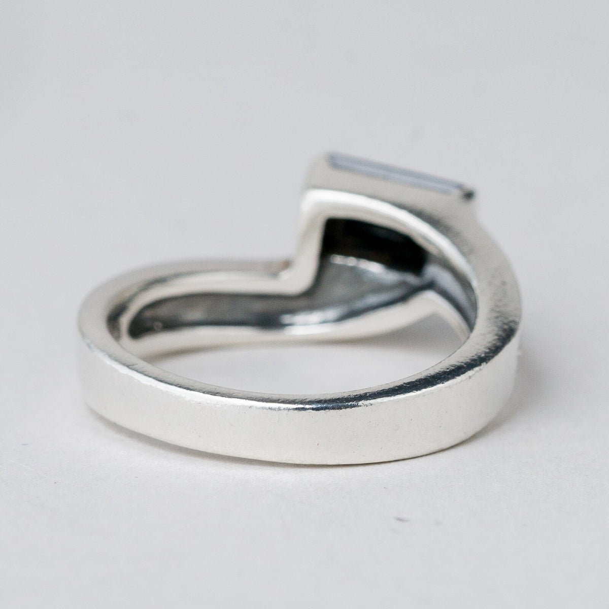 Silber Ring 925 Schwarzer Stein Größe 54 (17,2 mm Ø) 4,82 g3
