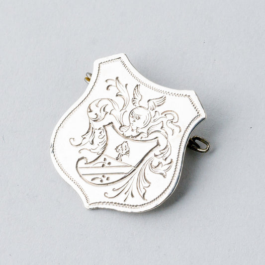 Silber Brosche Spange Wappen "G. K." 4,01 g0
