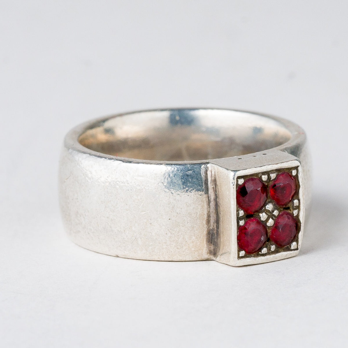 Silber Ring Rote Steine Größe 53 (16,8 mm Ø) 11,06 g1