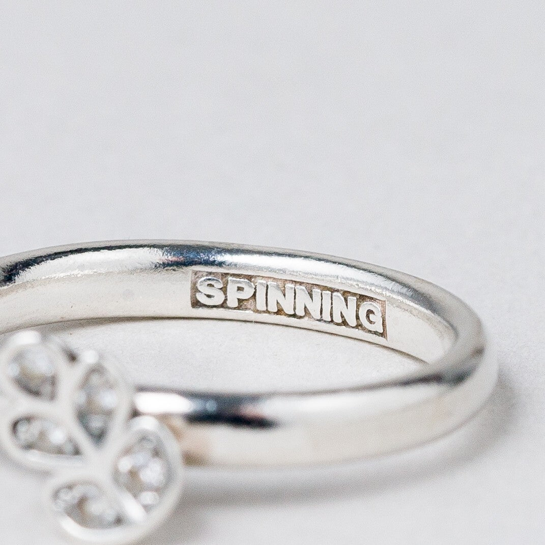 Spinning Silber Ring 925 Weiße Steine Größe 55 (17,5 mm Ø) 2,95 g6