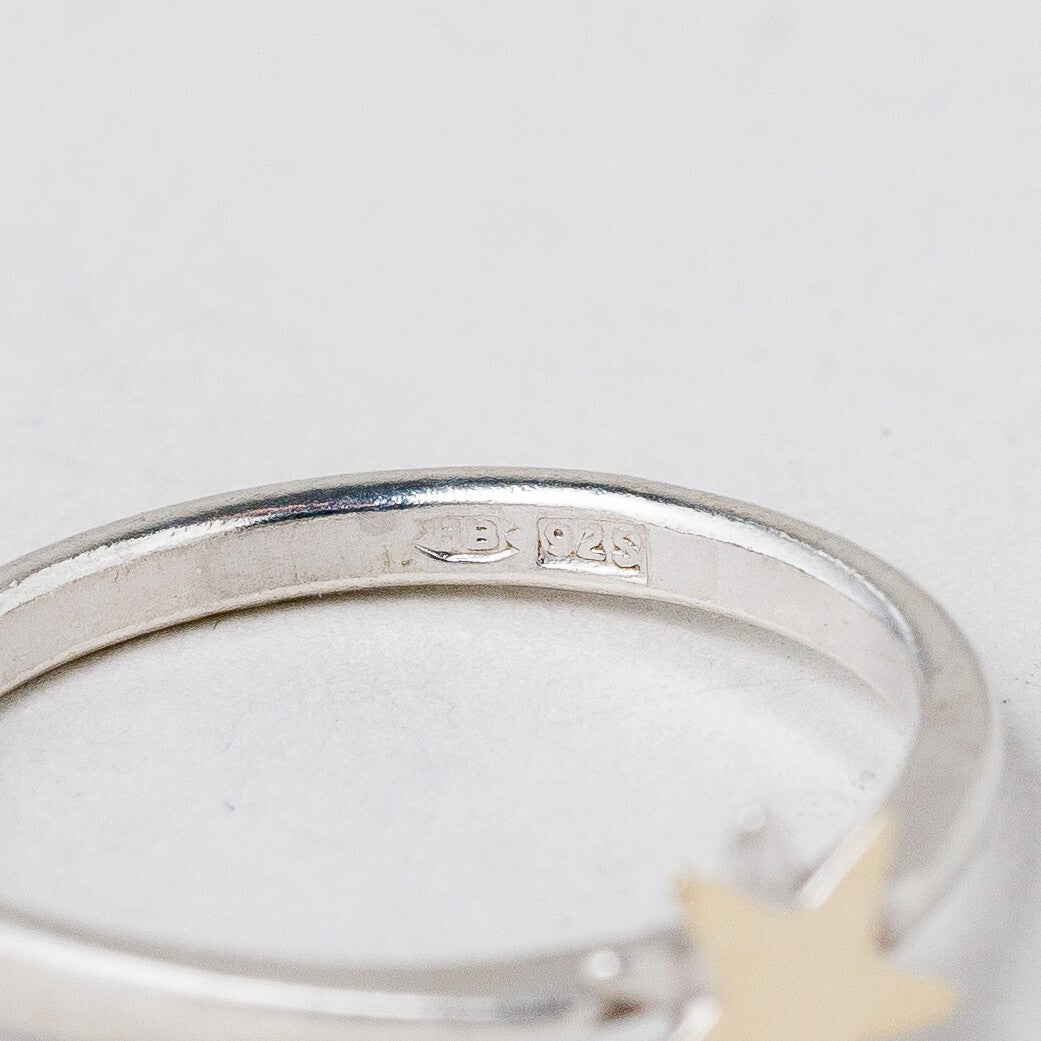 Silber Ring 925 Stern Größe 53 (16,8 mm Ø) 1,52 g7