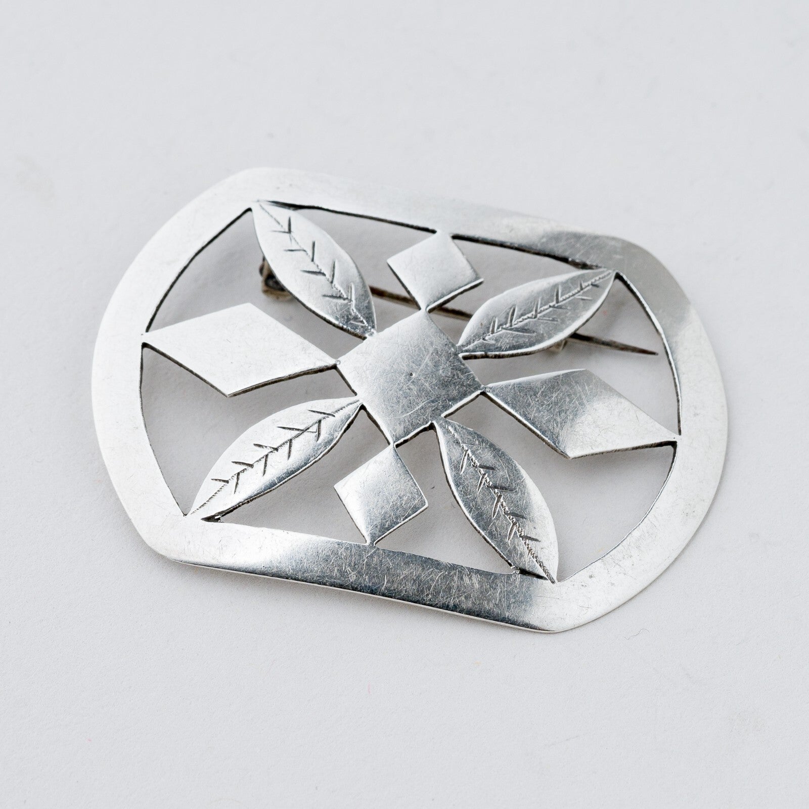 Silber Brosche Blätter 6,23 g0