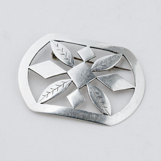 Silber Brosche Blätter 6,23 g0